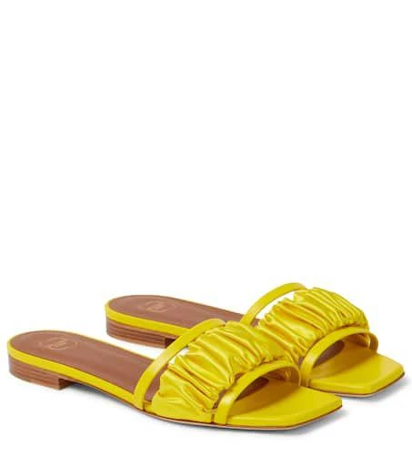 Malone Souliers Demi leather and satin slides 1