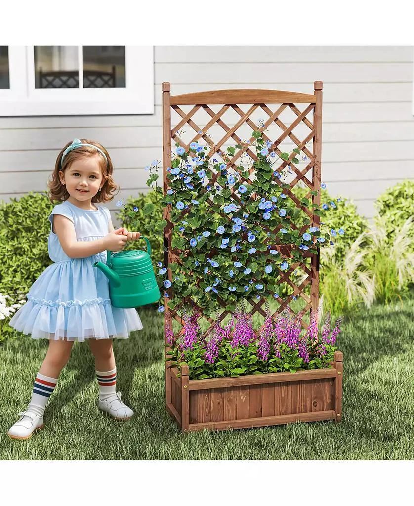 Gymax 2PCS 60

 Tall Raised Garden Bed w/ Diamond Lattice Trellis Drainage Holes Outdoor 6