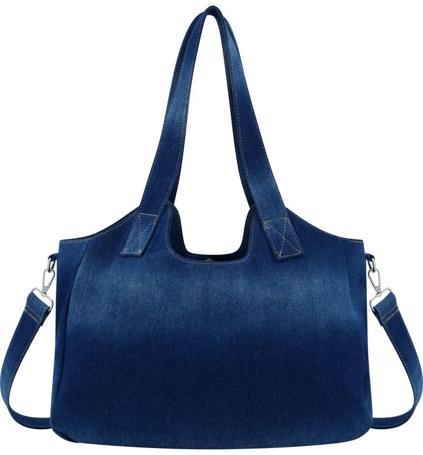 True Religion Horseshoe Stitched Denim Shoulder Bag