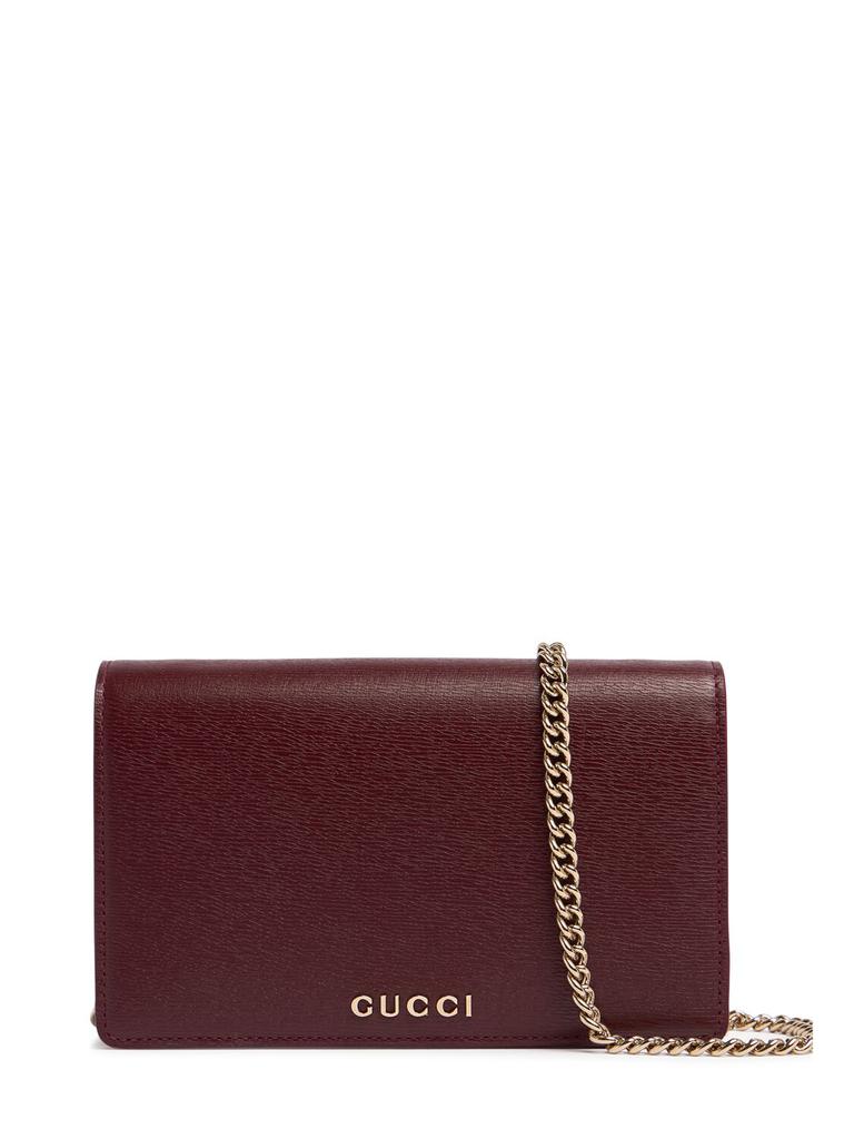 Gucci Gucci Script Leather Chain Wallet
