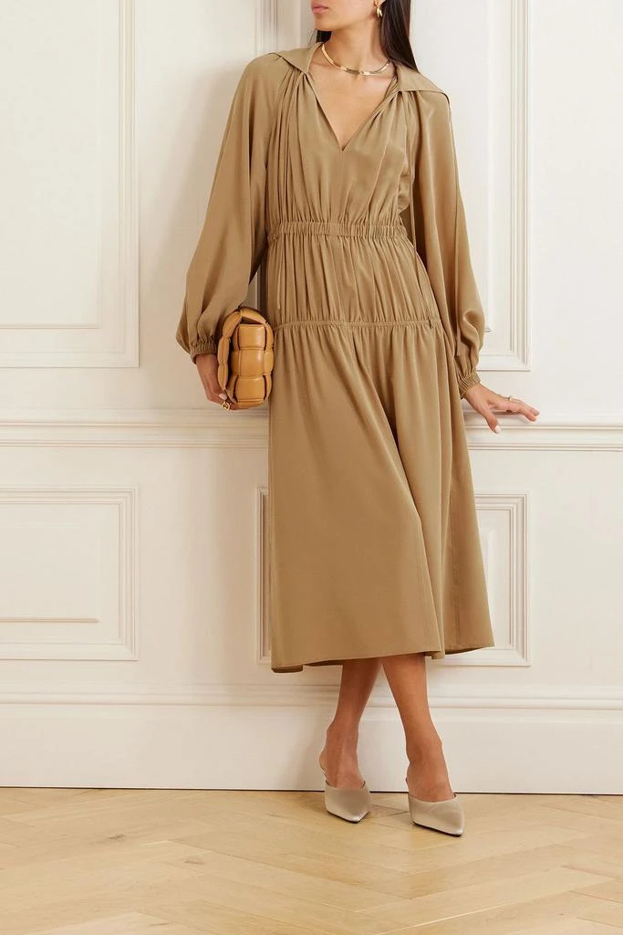 Joseph Dryden gathered silk-crepe midi dress 2