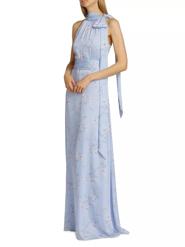 Sachin & Babi Kayla Floral Tie-Neck Gown 2