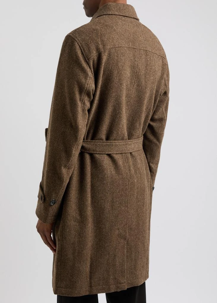 Oliver Spencer Grandpa herringbone wool coat 3