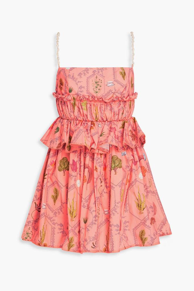 Agua by Agua Bendita Salvador embellished ruffled printed cotton mini dress