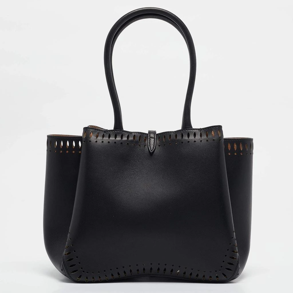Alaia Alaia Black Laser Cut Leather Angele 20 Petal Tote 4