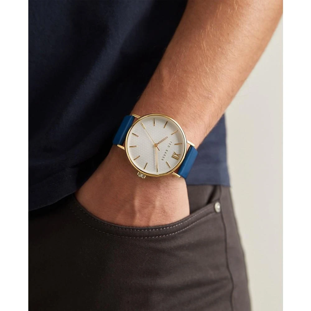 Ted Baker London Men's Phylipa Blue Leather Strap Watch 43mm 4