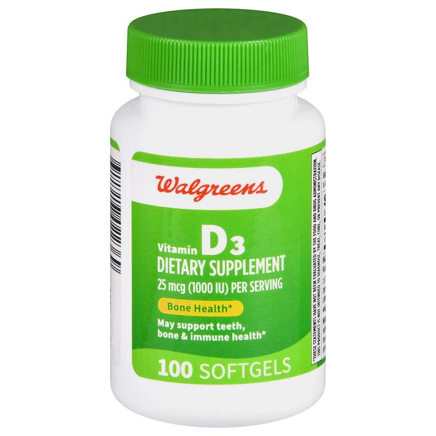 Walgreens Vitamin D3 25 mcg Softgels (100 days) 1