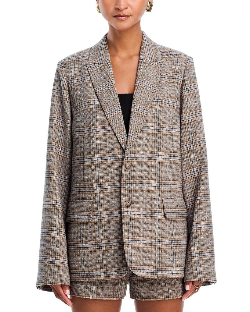 Danielle Guizio Oversized Tartan Blazer 3