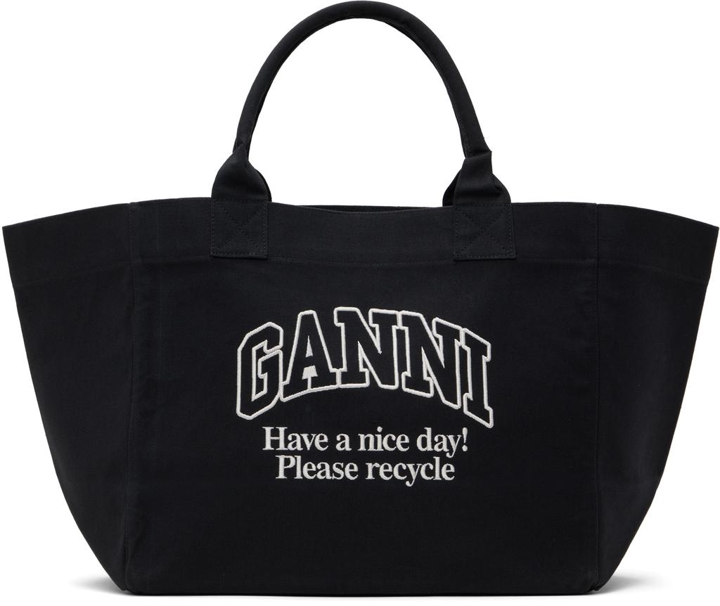 【関税&送料込】Ganni Borsa Shopping Xxl In Cotone Organico Ganni ORGANIC COTTON XXL TOTE BAG - Tote Bags - Compare