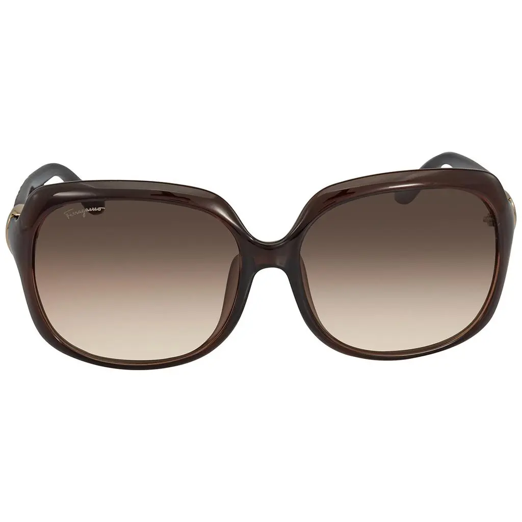 Salvatore Ferragamo Salvatore Ferragamo Brown Gradient Rectangular Ladies Sunglasses SF739SA 210 59