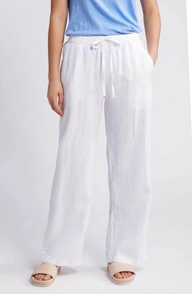 Caslon Drawstring Straight Leg Linen Pants 1