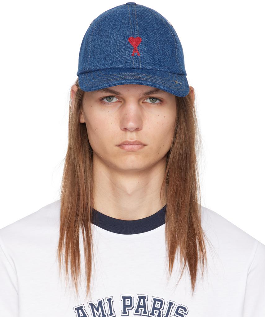 ★AMI ★ Logo Embroidered Curved Peakキャップ AMI AMI Paris Logo Embroidered Curved Peak Baseball Cap