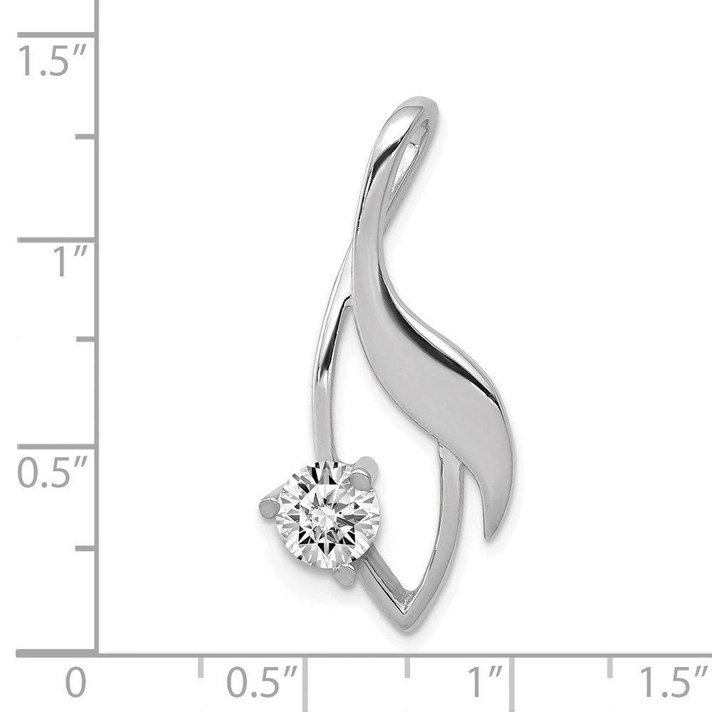 Diamond2Deal 14k White Gold Fancy 5mm Diamond Slide Mtg 2