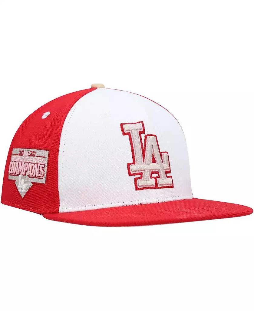 Pro Standard Men's White, Red Los Angeles Dodgers Strawberry Ice Cream Drip Snapback Hat 3