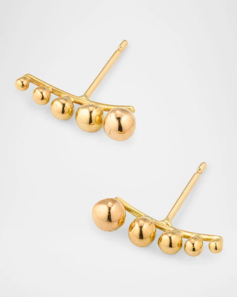 POPPY FINCH 18K Yellow Gold Ball Climber Earrings 3