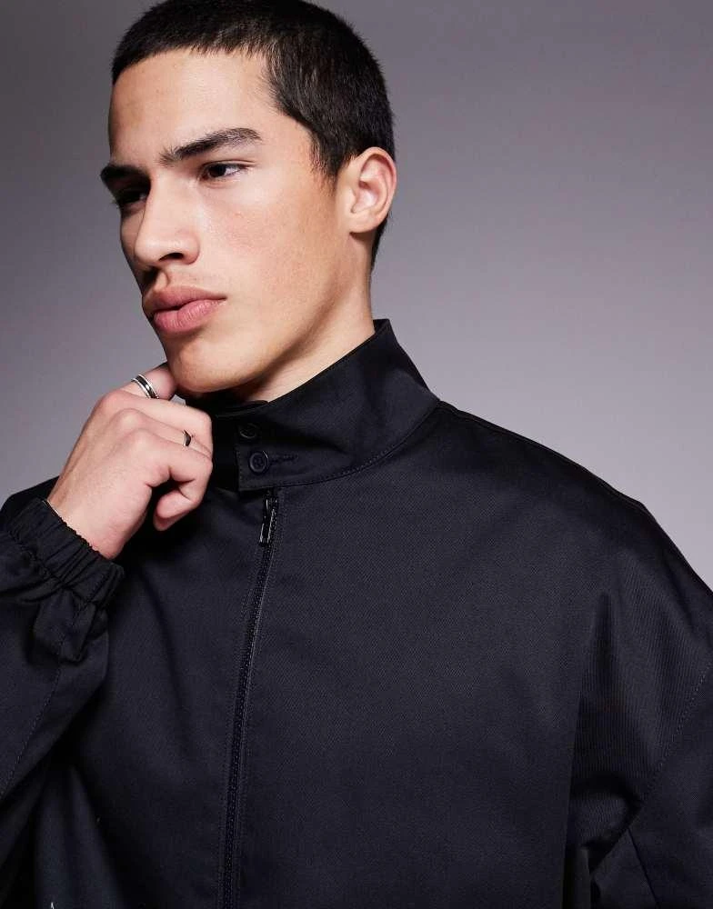 ASOS ASOS DESIGN oversized track jacket in black 2