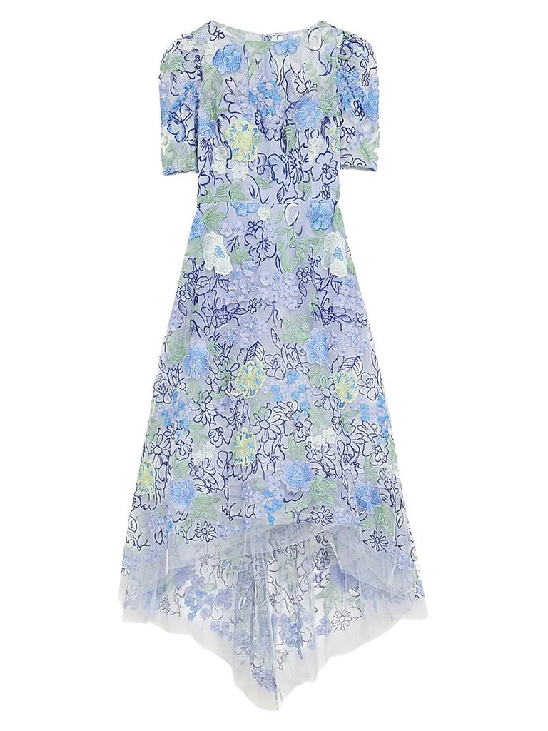 teri jon embroidered tulle dress Teri Jon Floral Embroidered Tulle Gown In Navy