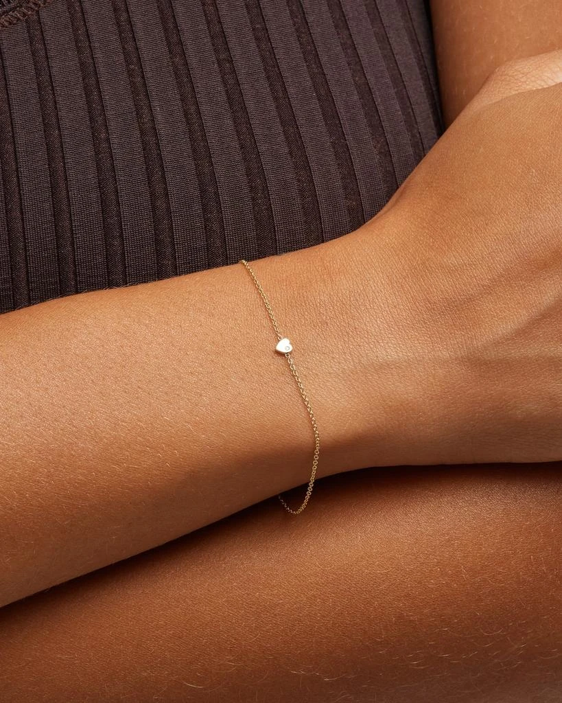 Zoe Lev 14k Gold Tiny Heart Bracelet with Diamond 2