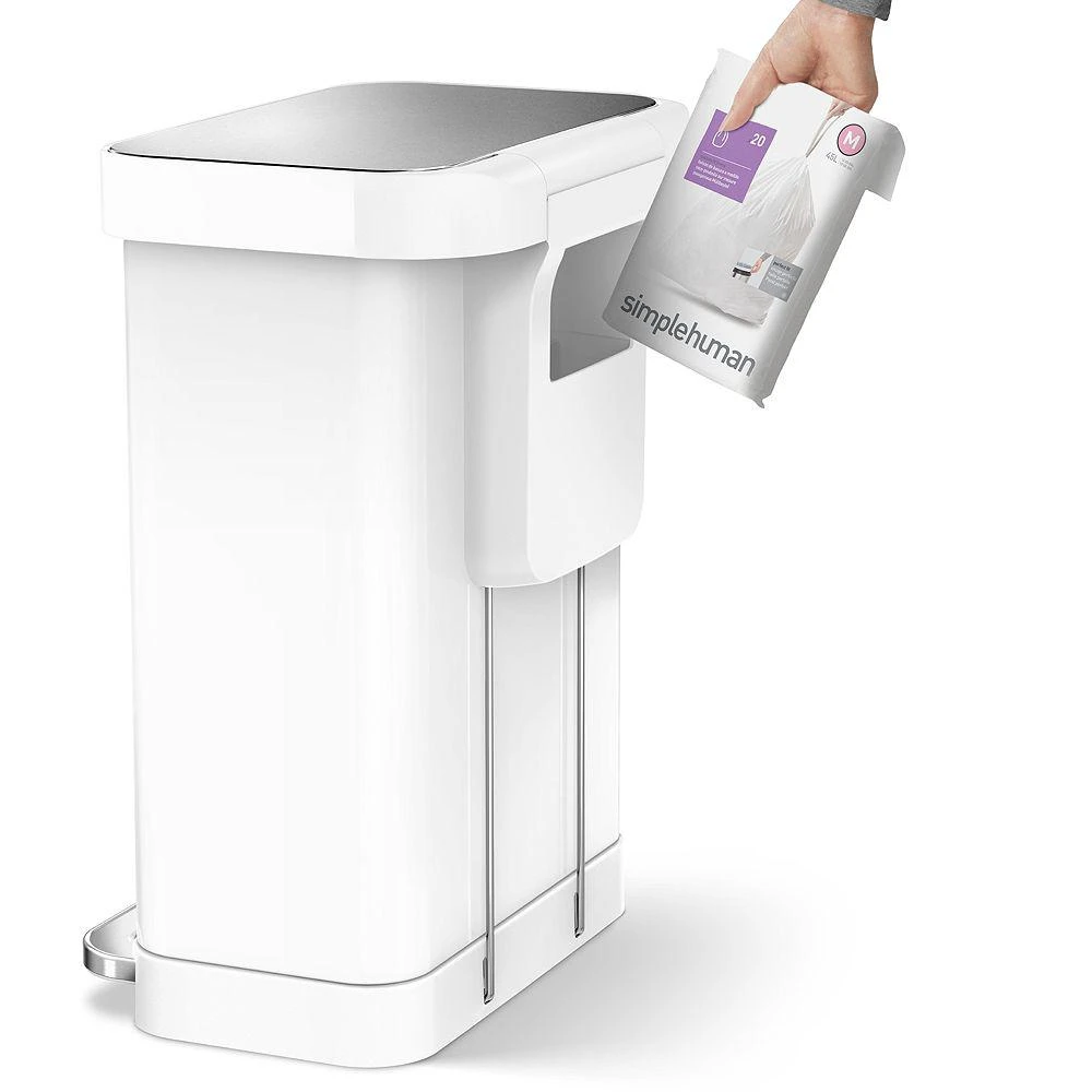 simplehuman 45 Liter Rectangular Liner Rim Kitchen Trash Can with Liner Pocket 5
