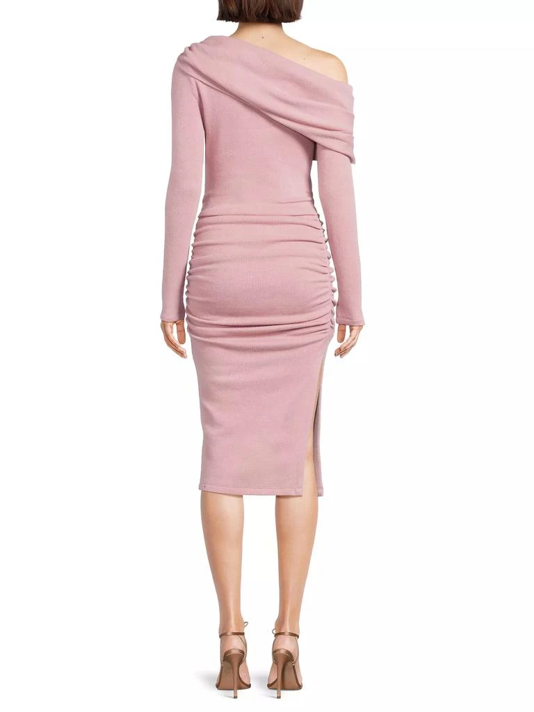 Black Halo Harmon One-Shoulder Draped Sheath Dress 5