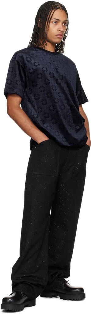 Givenchy Navy Monogram 72 Velvet T-shirt 4