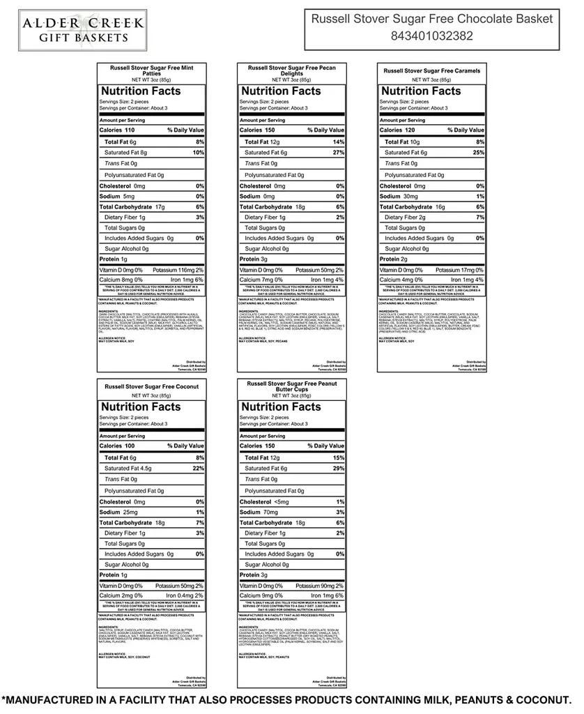 Alder Creek Gift Baskets Russell Stover Sugar Free Chocolate Gift Basket, 6 Piece 3