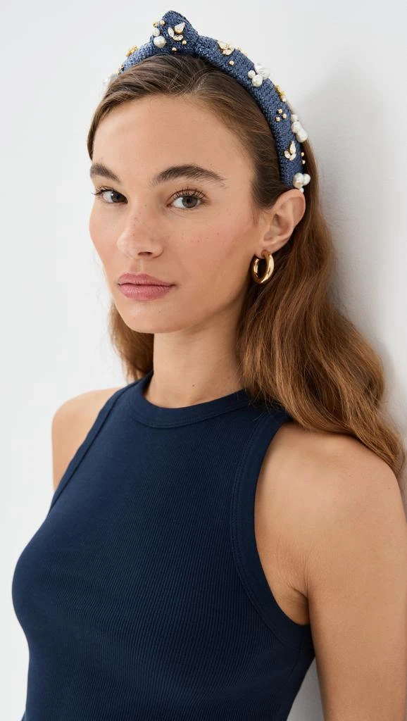 Shop Slim Knotted Raffia Oasis Embellished Headband on Sale  display picture 1