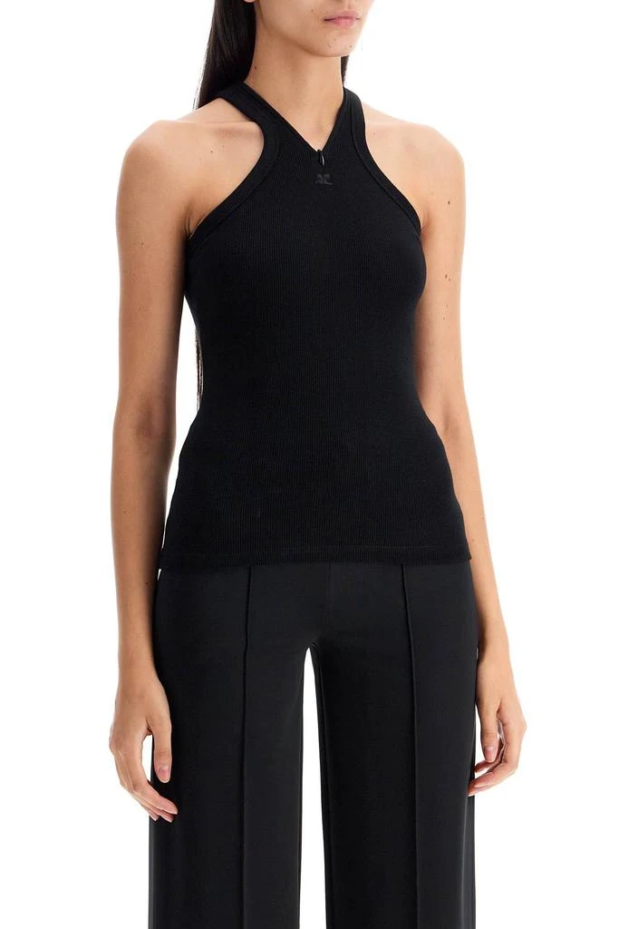 Courreges ribbed tank top with zipper on the neckline 2