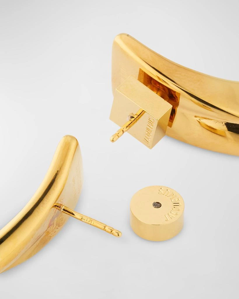 Jacquemus Les Boucles J Earrings, Light Gold 4