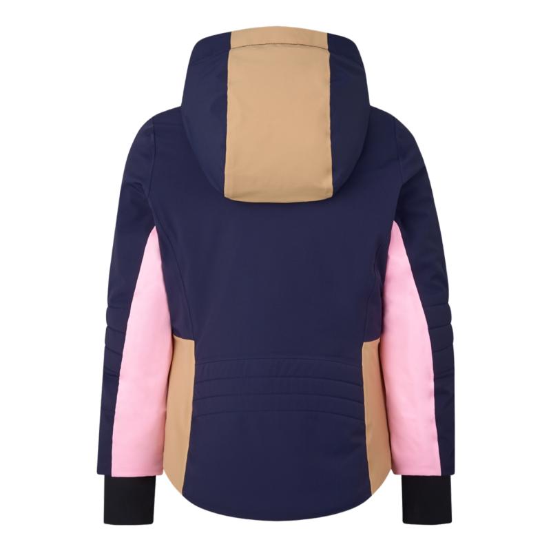 Bogner Color block pink and navy girls hooded ski jacket