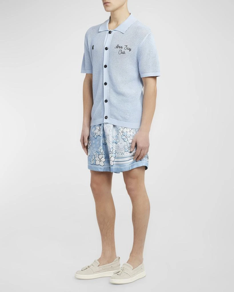 AMIRI Men's Surf Club Crochet Polo Shirt 2