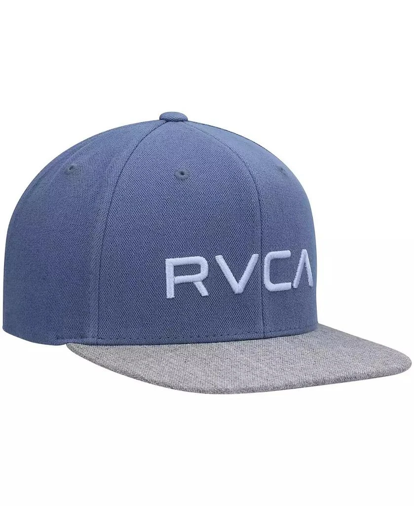 RVCA Big Boys and Girls Light Blue, Heathered Gray Twill Snapback Hat 3