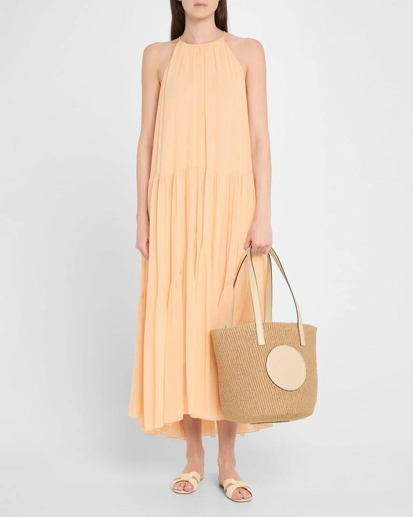 Chloé Large Horse Medal Basket Tote Bag in Paper and Leather 5