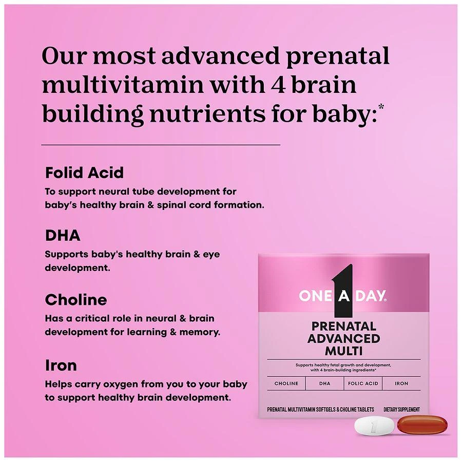 One A Day Advanced Prenatal Vitamins with Folic Acid and DHA, Softgels and Tablets 5