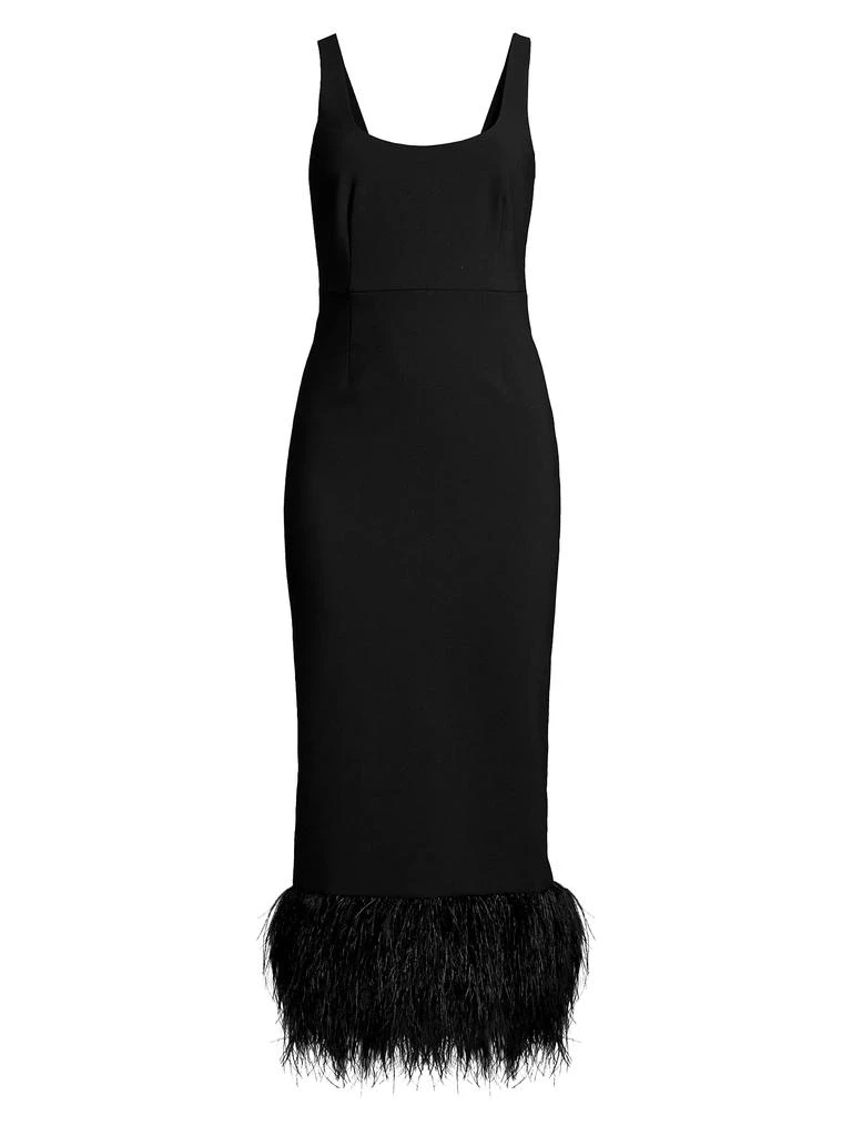 Likely Lida Feather-Trim Sheath Midi-Dress 1