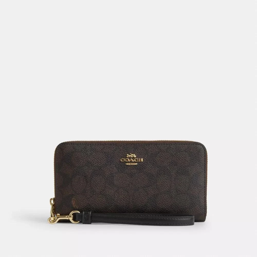 Coach Long Zip Around Wallet In Signature Canvas 1