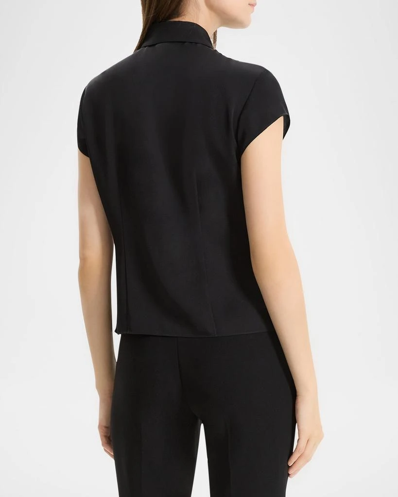 Theory Cap-Sleeve Modern Silk Georgette Blouse 3