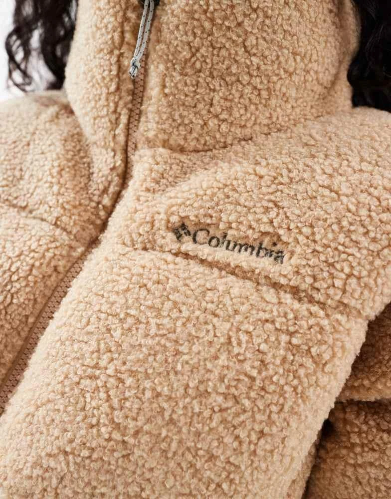 Columbia Columbia Puffect puffer sherpa jacket in canoe brown 4
