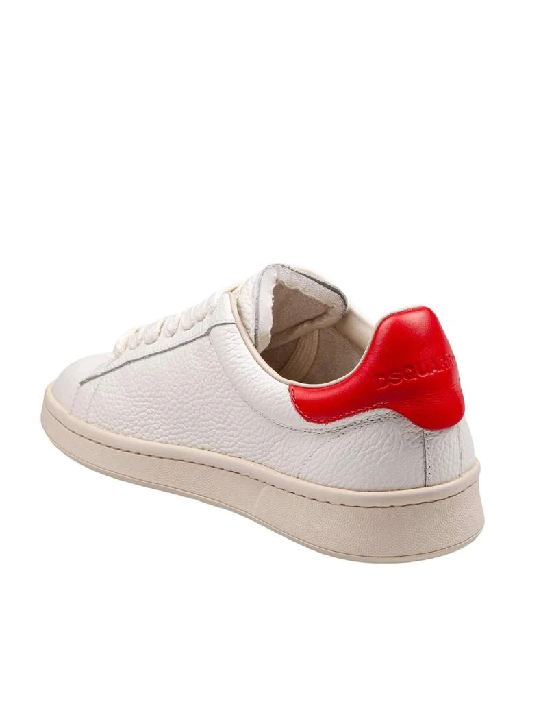 DSQUARED2 Boxer Sneakers In Leather White And Red Color 2