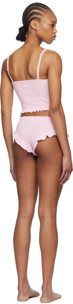 SKIMS Pink Logo Pointelle Cropped Cami Pyjama Set 3