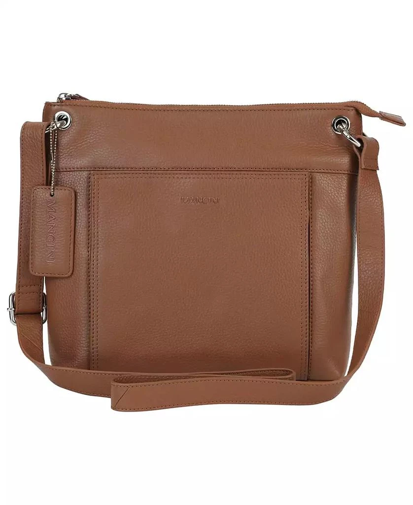 Mancini Leather Goods Pebble Trish Leather Crossbody Handbag with Organizer 1