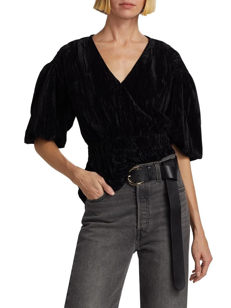 Joe
s Jeans The Mona Velvet Smocked Top
