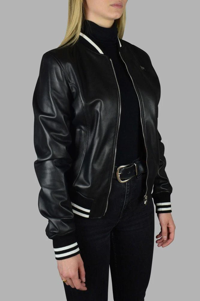 Philipp Plein Leather Bomber Jacket With Heart 3