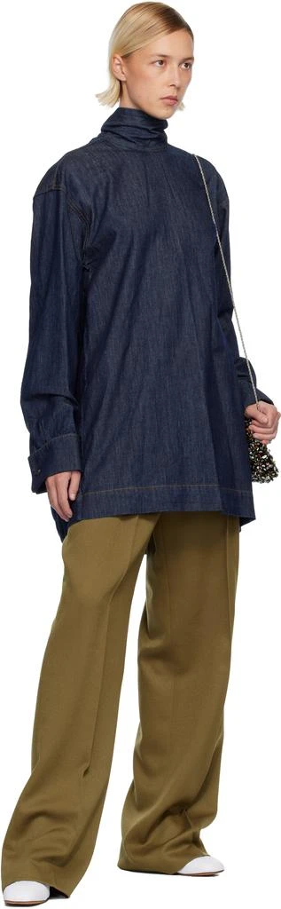 Dries Van Noten Navy Loose-Fit Denim Shirt 4