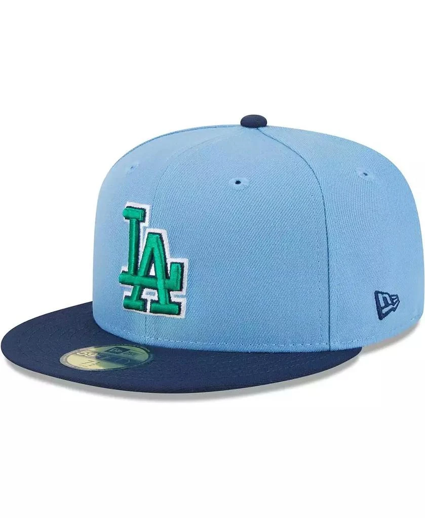 New Era Men's Light Blue, Navy Los Angeles Dodgers Green Undervisor 59FIFTY Fitted Hat 4