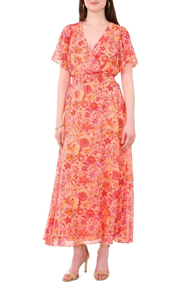 Halogen Flutter Sleeve Smocked Waist Maxi Dress 1