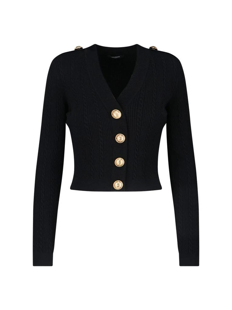 Balmain Balmain V-Neck Long Sleeved Knitted Cardigan from Cettire