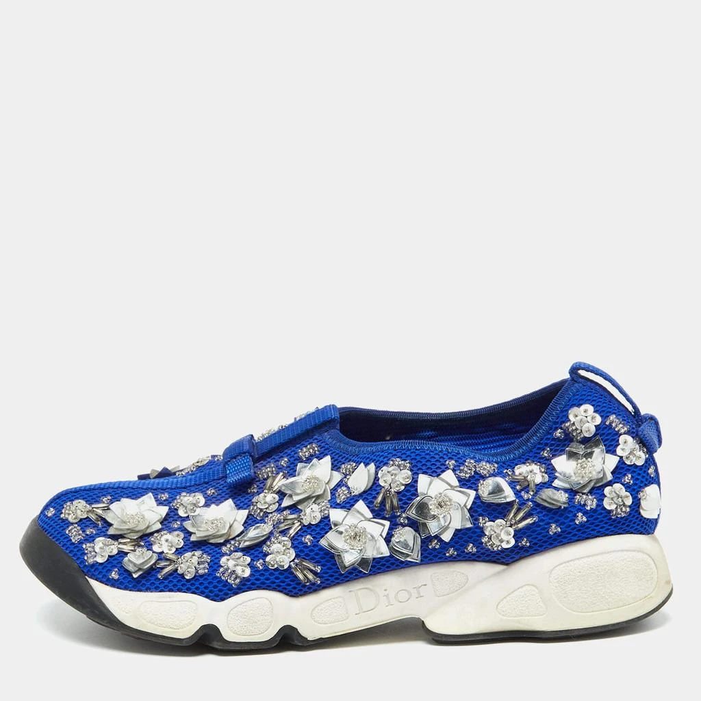 Dior Dior Blue Mesh Embellished Fusion Slip On Sneakers Size 37.5 1