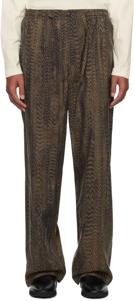 Lemaire Brown FreelingWaters Edition Printed Pyjama Pants 1