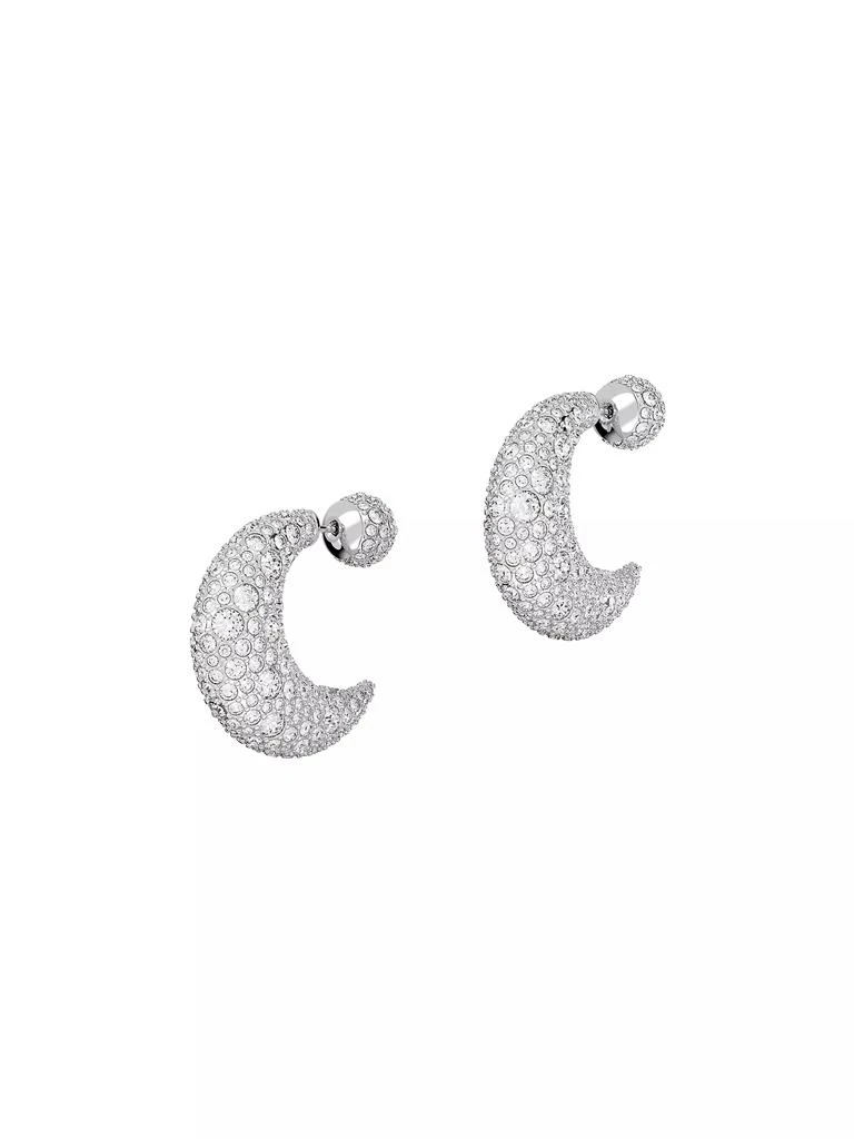 Swarovski Sublima Rhodium-Plated & Swarovski Crystal Crescent Moon Earrings 5